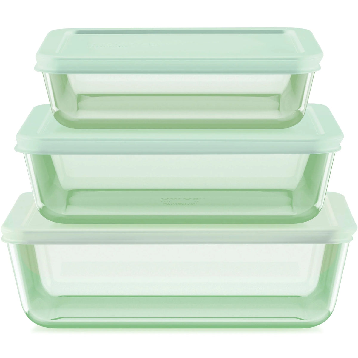 Pyrex® Simply Store® Tinted 6-piece Rectangle Storage Set with Plastic Lids, Green