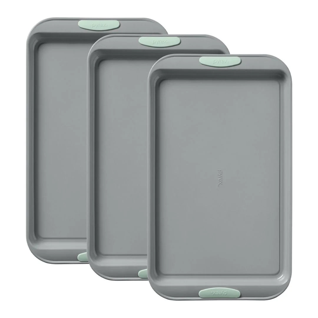 Pyrex® Metal Bakeware 3-Piece Large Cookie Sheet Set in Sage